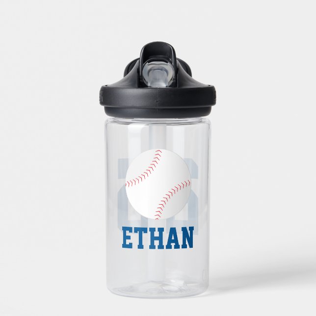 Personalized Name Baseball Jersey  Water Bottle (Front)