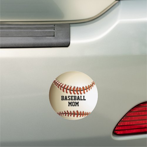 Personalized Name Baseball Mom Car Magnet