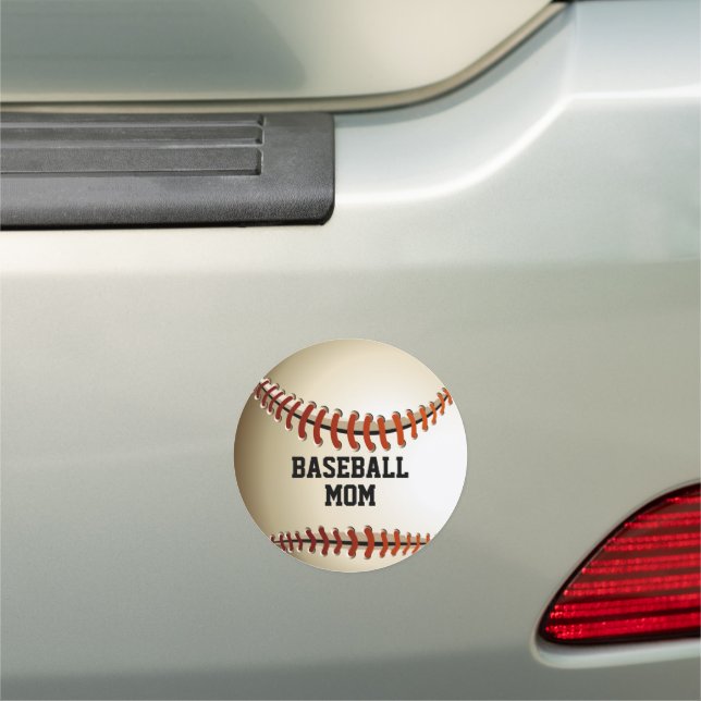 Personalized Name Baseball Mom Car Magnet (In Situ)