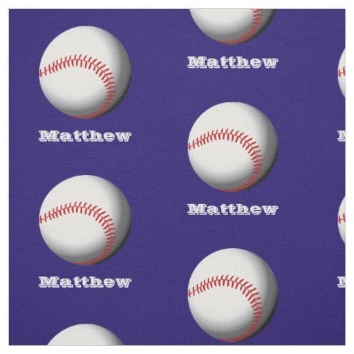 Personalized Name Baseball Pattern Fabric