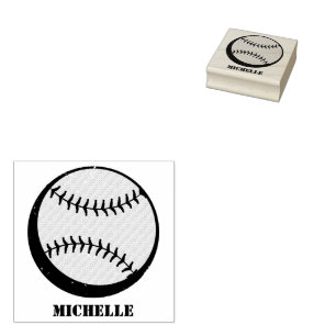 Personalized Name Baseball Rubber Stamp