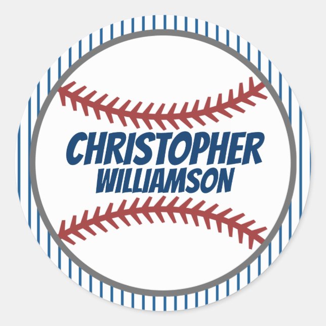 Personalized Name Baseball Sticker (Front)