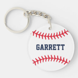 Personalized Name Baseball Stitching Keychain