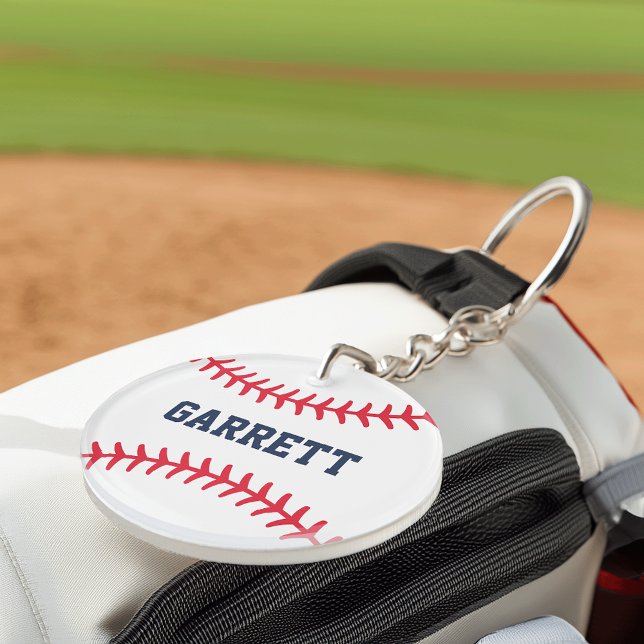Personalized Name Baseball Stitching Keychain (Creator Uploaded)