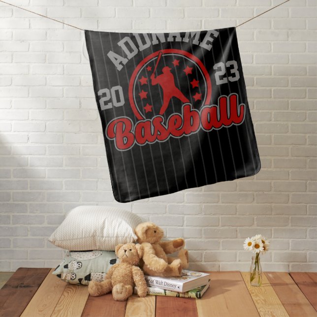 Personalized NAME Baseball Team Player Game Baby Blanket (In Situ)