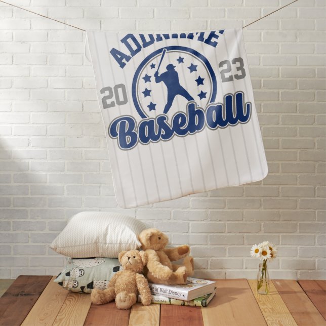 Personalized NAME Baseball Team Player Game Baby Blanket (In Situ)