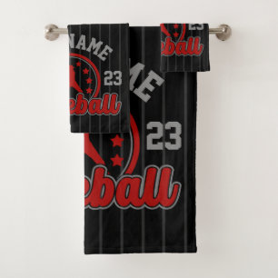 Personalized NAME Baseball Team Player Game Bath Towel Set