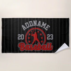Personalized NAME Baseball Team Player Game Beach Towel