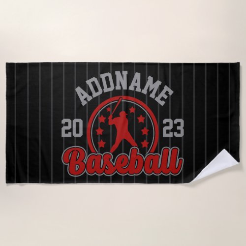Personalized NAME Baseball Team Player Game Beach Towel
