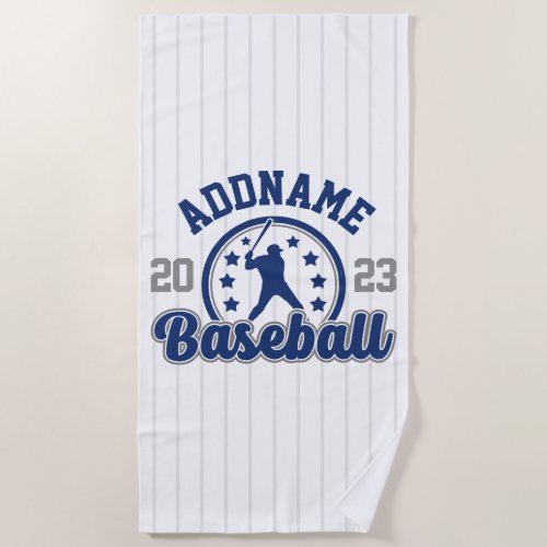 Personalized NAME Baseball Team Player Game Beach Towel