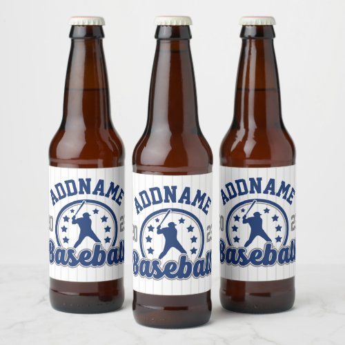 Personalized NAME Baseball Team Player Game Beer Bottle Label