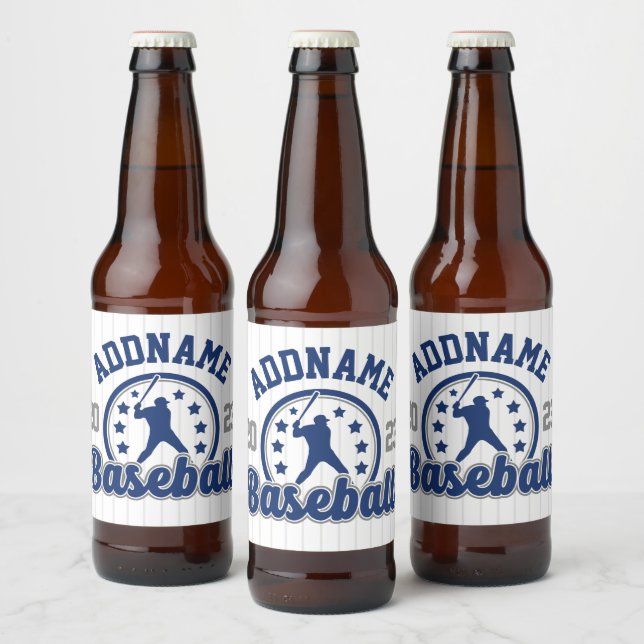 Personalized NAME Baseball Team Player Game Beer Bottle Label (Bottles)