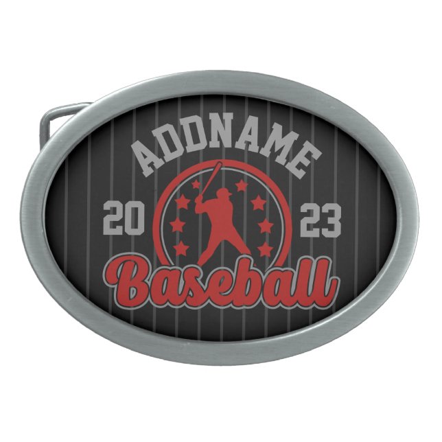 Personalized NAME Baseball Team Player Game Belt Buckle (Front)