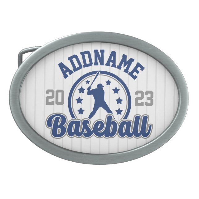 Personalized NAME Baseball Team Player Game Belt Buckle (Front)