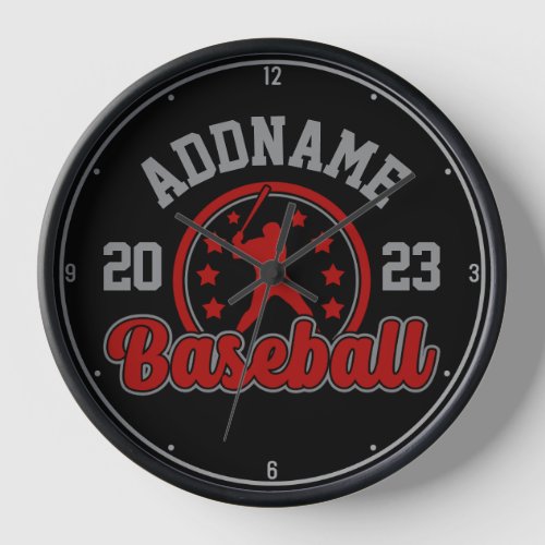 Personalized NAME Baseball Team Player Game Clock