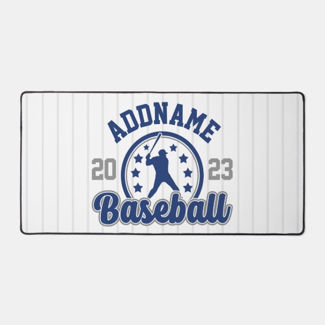 Personalized NAME Baseball Team Player Game Desk Mat (Front)