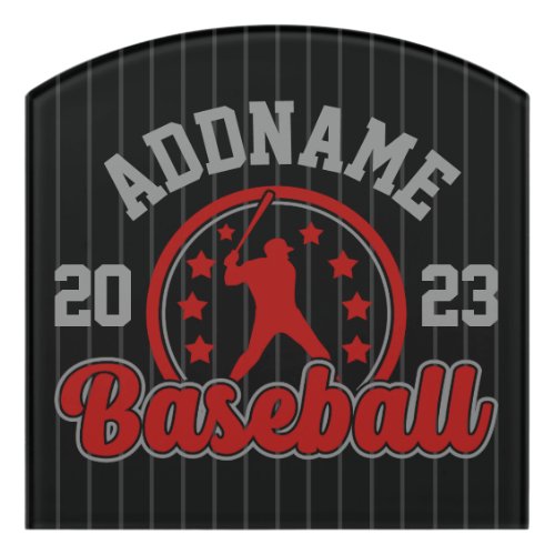 Personalized NAME Baseball Team Player Game Door Sign