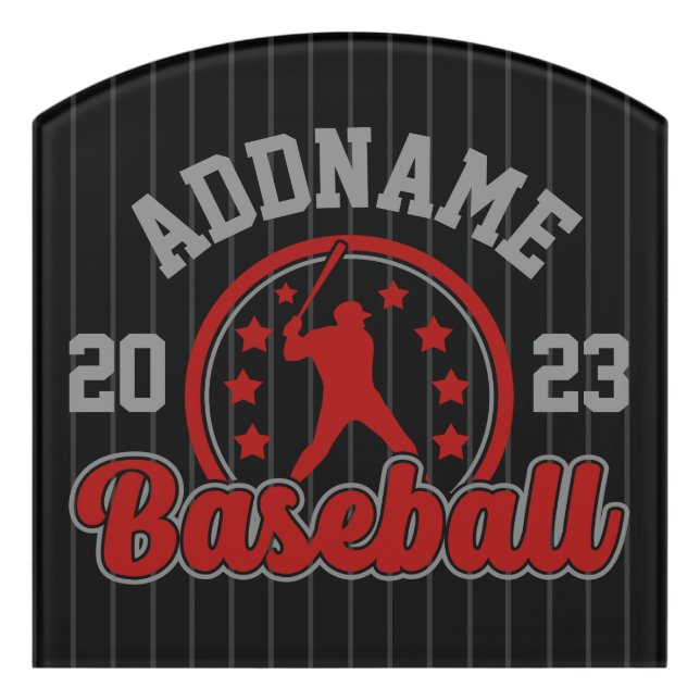 Personalized NAME Baseball Team Player Game Door Sign (Contour Front)