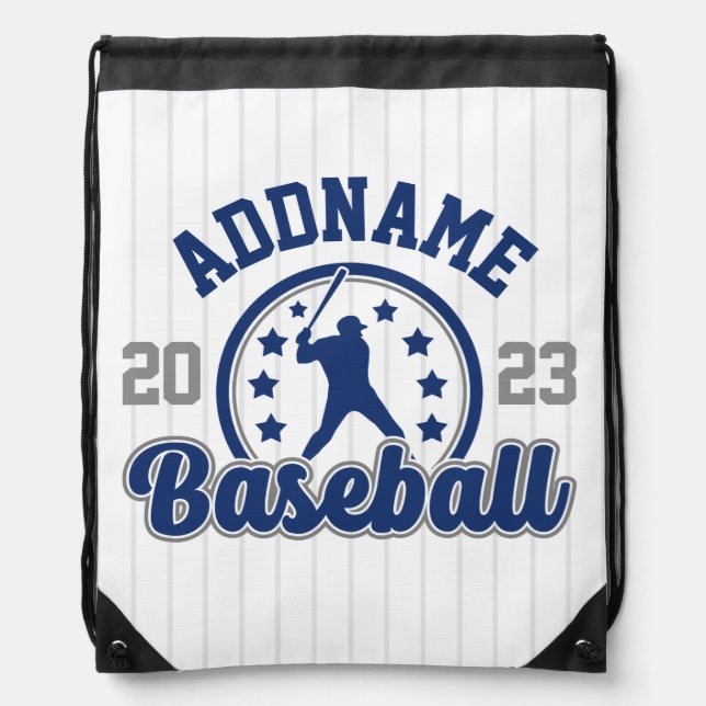 Personalized NAME Baseball Team Player Game Drawstring Bag (Front)