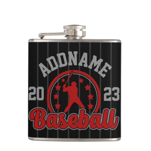 Personalized NAME Baseball Team Player Game Flask