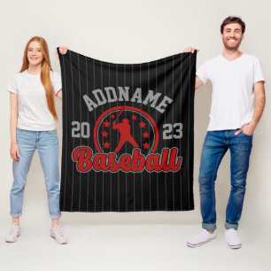 Personalized NAME Baseball Team Player Game Fleece Blanket