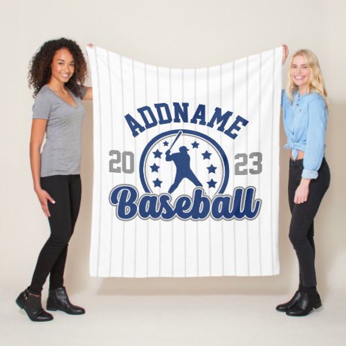Personalized NAME Baseball Team Player Game Fleece Blanket