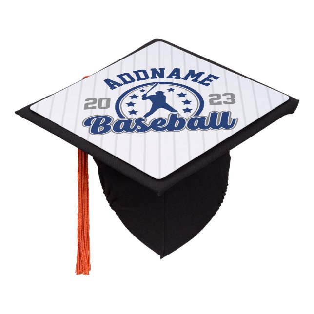 Personalized NAME Baseball Team Player Game Graduation Cap Topper (Angled)