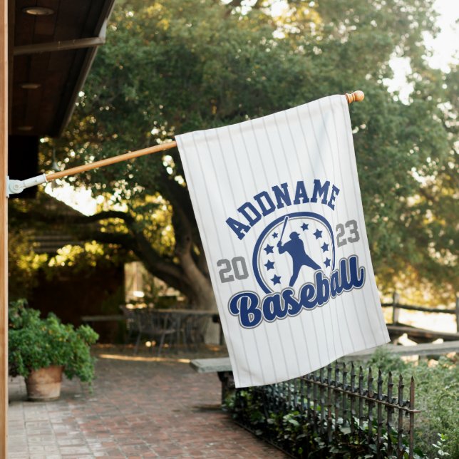 Personalized NAME Baseball Team Player Game House Flag (In SItu)
