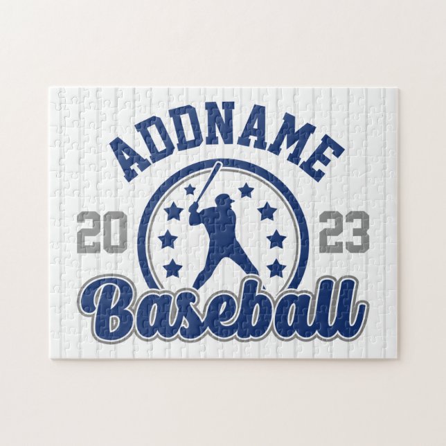 Personalized NAME Baseball Team Player Game Jigsaw Puzzle (Horizontal)