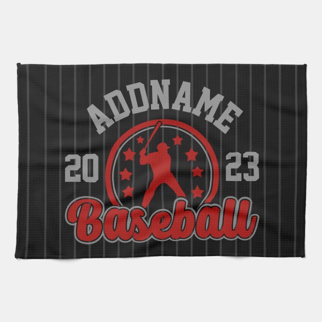 Personalized NAME Baseball Team Player Game Kitchen Towel (Horizontal)