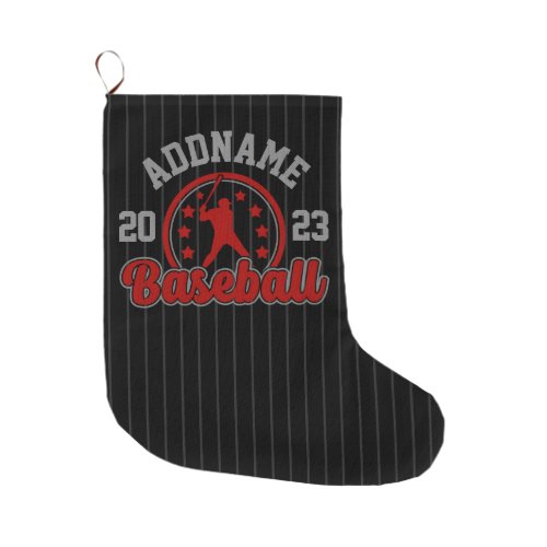 Personalized NAME Baseball Team Player Game Large Christmas Stocking