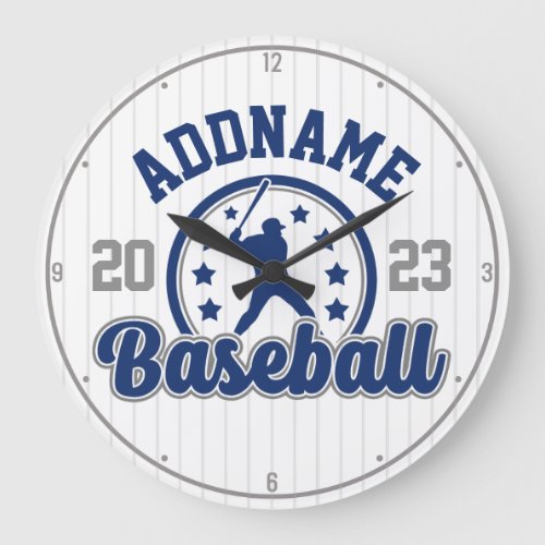 Personalized NAME Baseball Team Player Game Large Clock