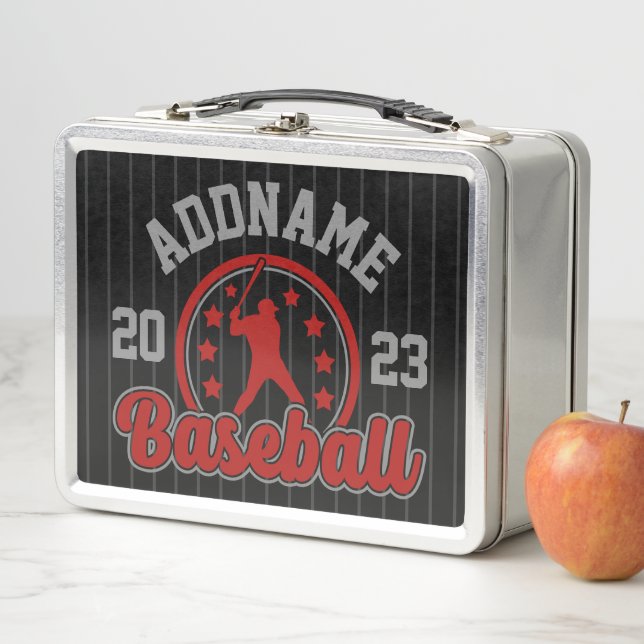 Personalized NAME Baseball Team Player Game Metal Lunch Box (In Situ)