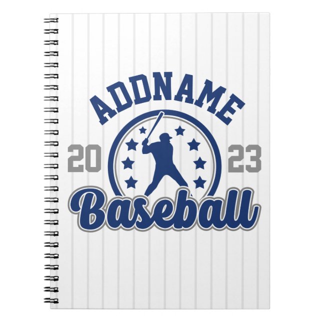 Personalized NAME Baseball Team Player Game Notebook (Front)