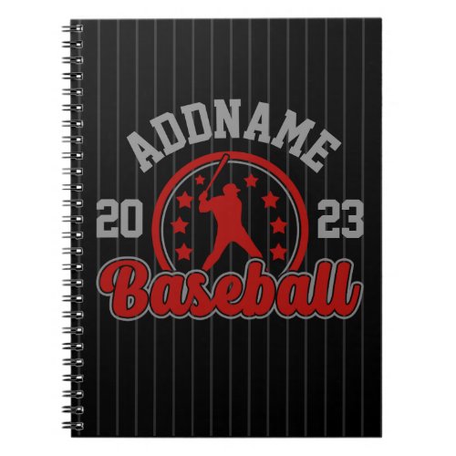 Personalized NAME Baseball Team Player Game Notebook
