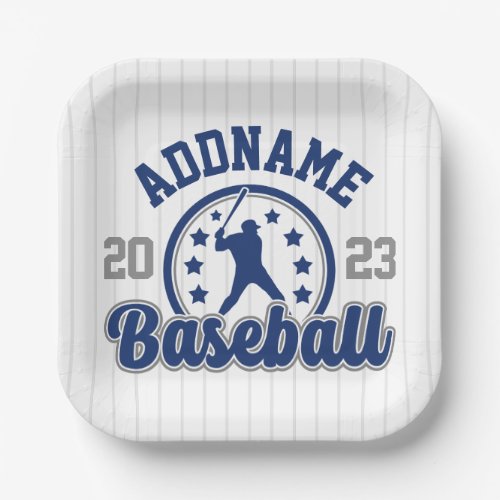 Personalized NAME Baseball Team Player Game Paper Plates