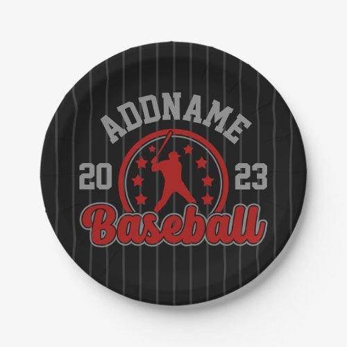Personalized NAME Baseball Team Player Game Paper Plates