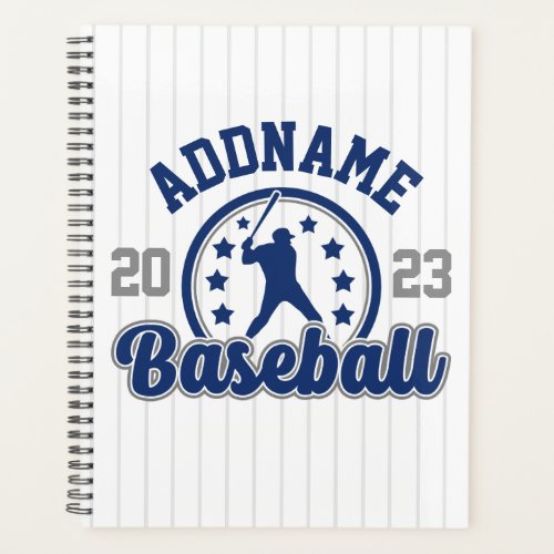 Personalized NAME Baseball Team Player Game Planner