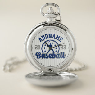 Personalized NAME Baseball Team Player Game Pocket Watch