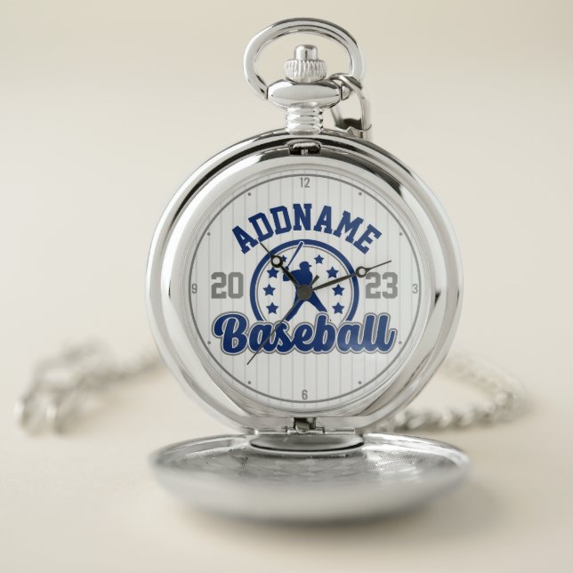 Personalized NAME Baseball Team Player Game Pocket Watch (Inside)