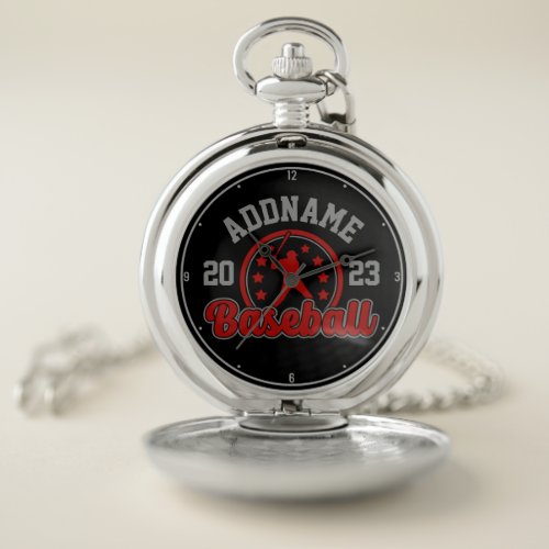Personalized NAME Baseball Team Player Game Pocket Watch
