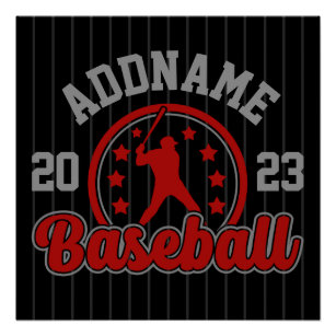 Personalized NAME Baseball Team Player Game Poster