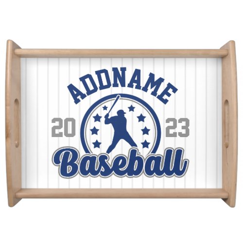 Personalized NAME Baseball Team Player Game Serving Tray