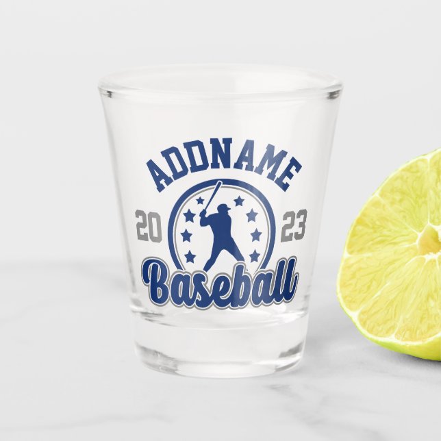 Personalized NAME Baseball Team Player Game Shot Glass (Front)