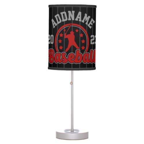 Personalized NAME Baseball Team Player Game Table Lamp