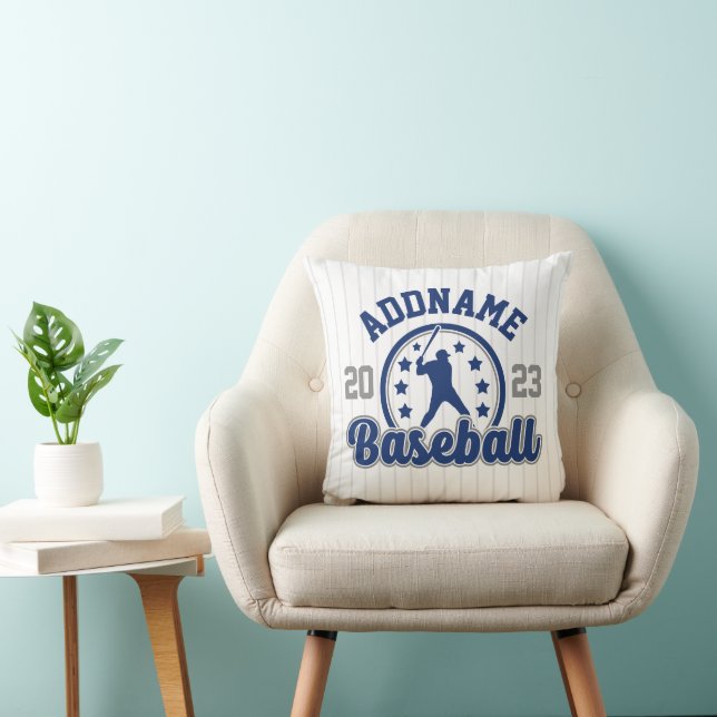 Personalized NAME Baseball Team Player Game Throw Pillow (Chair)