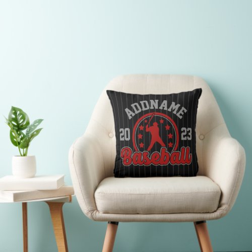 Personalized NAME Baseball Team Player Game Throw Pillow