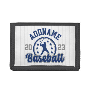 Personalized NAME Baseball Team Player Game Trifold Wallet