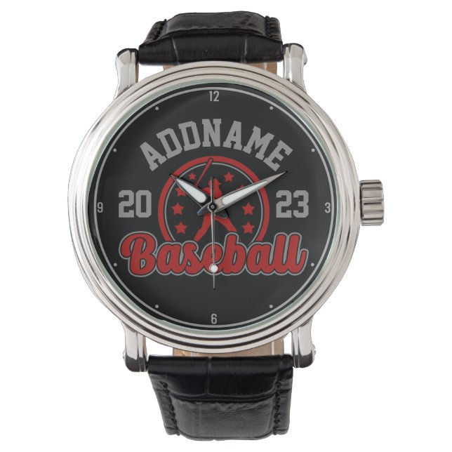 Personalized NAME Baseball Team Player Game Watch (Front)