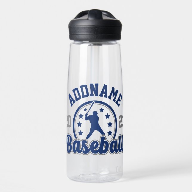 Personalized NAME Baseball Team Player Game Water Bottle (Front)